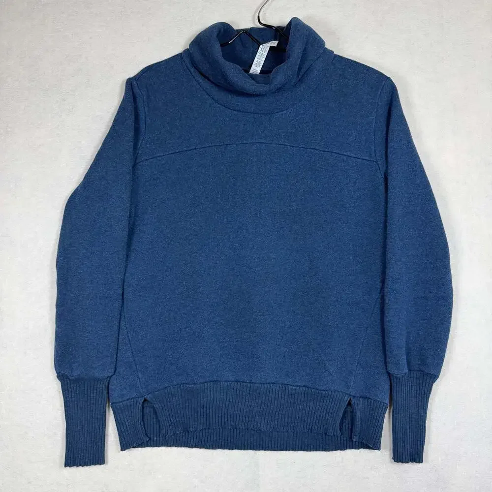 Alo Yoga Sweatshirt Womens M Haze Funnel Neck Pullover Blue Heathered